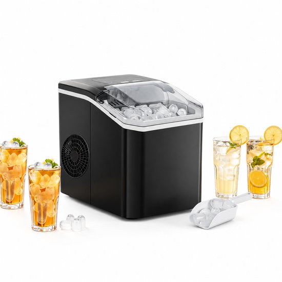 D&A Ijsblokjesmachine - Ijsmachine - Ijsblokjesmakers - Produceert 9 ijsblokjes on 9 minuten - 12KG/24uur - Zelfreinigend