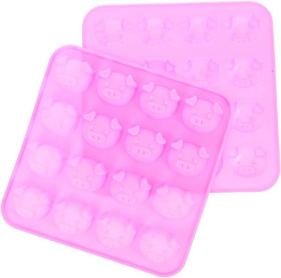 Dachshund-vormige siliconen ijsblokjesmal - Set van 2, perfect voor feestjes en zomerdrankjes, 16 ijsblokjes van Merkloos