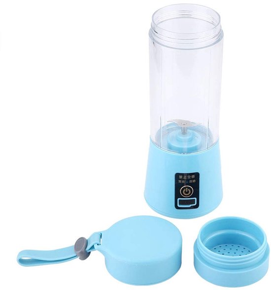 Dailygoods - Dailygoody - Elektrische fruitbeker - Draagbare mixer - Afneembare basis - Blauw - Multifunctionele blender - Geschikt voor gymzaal en keuken - M