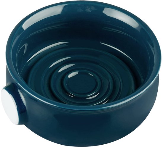 Dailygoods - Dailygoody - Keramische scheerzeepkom - Grote capaciteit - Antislip handvat - Marineblauw - Scheerschaal - Geschikt voor mannen - 300 ml