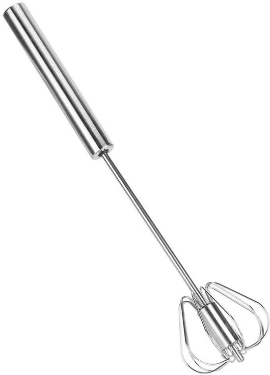 Dailygoods - Dailygoody - Roestvrijstalen eiklopermixer - Handmixer - Vaatwasserbestendig - Zilver - Melkopschuimer - Perfect voor koken - Geschikt voor eieren en ..