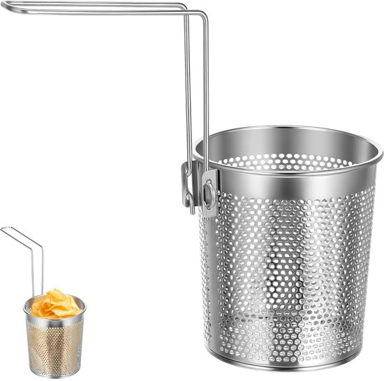 Dailygoods - Dailygoody - Roestvrijstalen opvouwbare pastamachine - Pastamand voor kookpan - 25 cm - Mesh-zeef voor pasta - Geschikt voor frituren en groenten - Zi