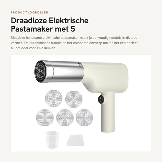 Dailygoods - Draadloze Elektrische Pastamaker met 5 Noedelplaten van Dailygoods