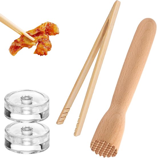 Dailygoods- Fermenteerstarterset Hoogwaardig Glas - Fermentatieventiel - Beukenhouten Sapstamper - Geschikt voor Kimchi - Robuust en Makkelijk te Rein