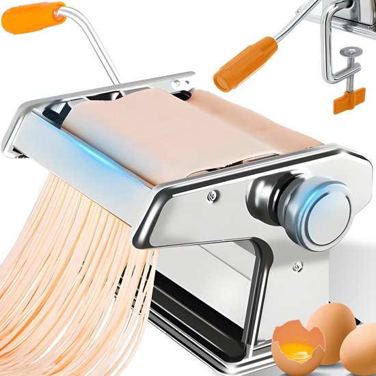 Dailygoods - Handmatige Pastamachine van Roestvrij Staal voor Spaghetti en Lasagne