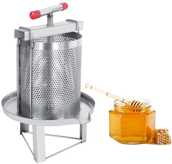 Dailygoods- Honingpers Handmatig - Roestvrij Staal - Bijenteeltuitrusting - Filter - Hoogte 47,5 cm - Gewicht 8700 gram - Honingextractor