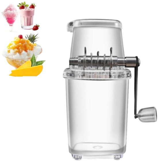 Dailygoods- IJsbreker 1,25 l - Handmatige IJsbreker - Roestvrij Stalen Messen - Draagbare IJscrusher - Transparant Ontwerp - Voor Smoothies/Cocktails van Dailygoods