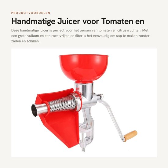 Dailygoods- Juicer Handmatig - Aluminiumlegering - Multifunctioneel Filter - Grote Capaciteit - Eenvoudige Reiniging - Hoog Sapopbrengst - Sapcentrifuge