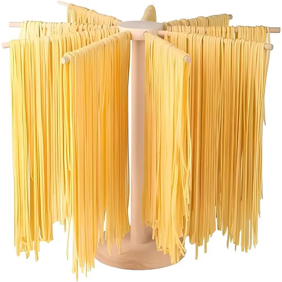 Dailygoods - Noedeldroger met 9 stangen, inklapbaar, plank voor verse en zelfgemaakte pasta, keukengereedschap voor het ophangen van handgemaakte pasta