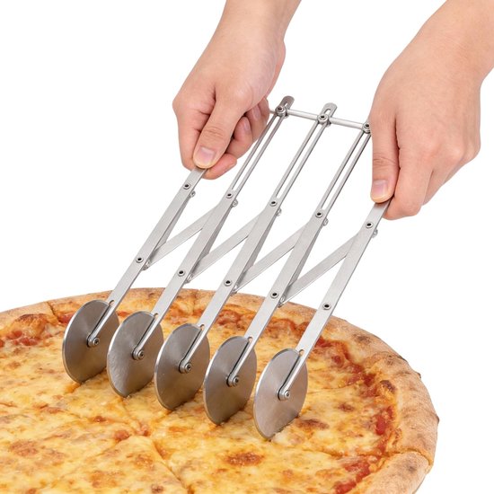 Dailygoods- Pizzasnijder Roestvrij Staal - Multi-Wiel Snijder - Deeg/Pasta Snijden - Diameter 5,5 cm - Keuken Gereedschap - Efficiënt Snijden - Deegschaaf