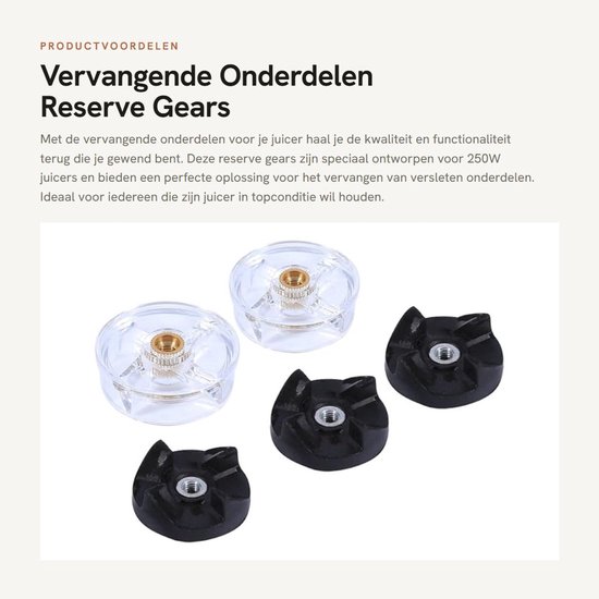 Dailygoods- Reserve Gear Vervangend Onderdeel - 2/3 Blad Gears - 250W Juicer - Spare Base Gear - Duurzaam Materiaal