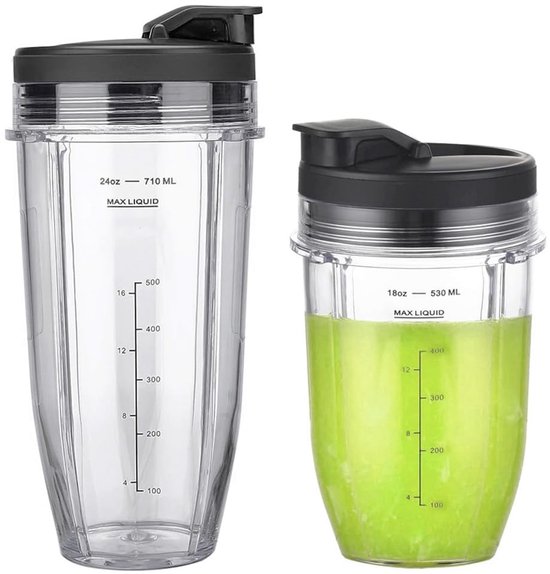 Dailygoods - Reservebeker met 2 Deksels voor Ninja Mixer - BPA-vrij