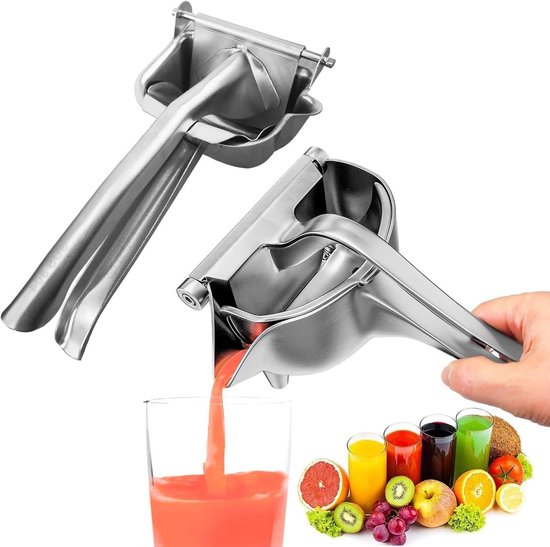 Dailygoods- Sapcentrifuge Handmatig - Citruspers RVS - Fruitpers - Ergonomische Handgreep - Ideaal voor Citrusvruchten - Afmetingen 23 x 12 x 8 cm