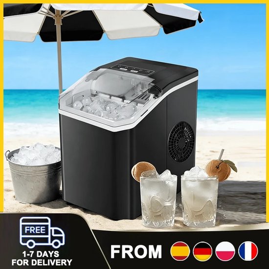 Dailygoods Snelle ijsmachine voor op het bureau, 9 bolvormige ijsblokjes in 6 minuten, draagbaar, kleiner, lichter, voor