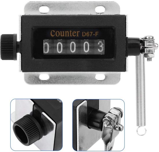 Dailygoods- Tellingteller 5-cijferig - Handmatige Teller - Resetbare Mechanische Teller - Digitale Display - Geschikt voor Machineteltoepassingen - Eenvoudig te Bedienen - Telmachine