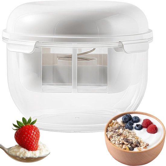 Dailygoods- Yoghurtzeef Grote Capaciteit - Herbruikbare Zeef - Transparante Container - Fijne Maasfilter - Gemakkelijk te Wassen - Soepele Consistentie - Kaaszeef