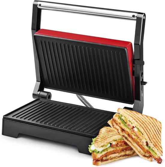 DailySupplies® Contactgrill - Tosti Apparaat - Tosti-ijzers - Panini Grill - Rood met zwart van DailySupplies®