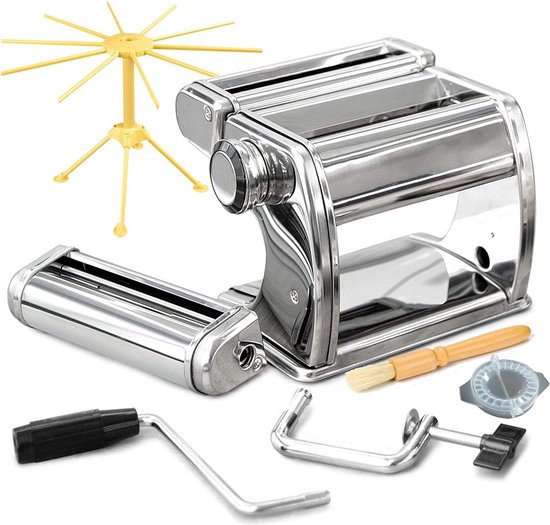 DailySupplies® Pastamachine - Pasta Maker - Pastamachines met Droogrek - Zilver van Merkloos