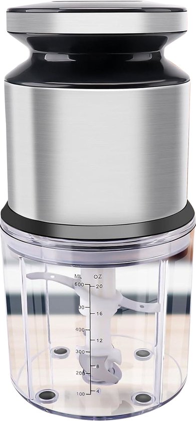 DailySuppliess® Elektrische Groentesnijder Multifunctioneel - Vleesmolen - Gehaktmolen - Uiensnijder - Zilver met Transparant