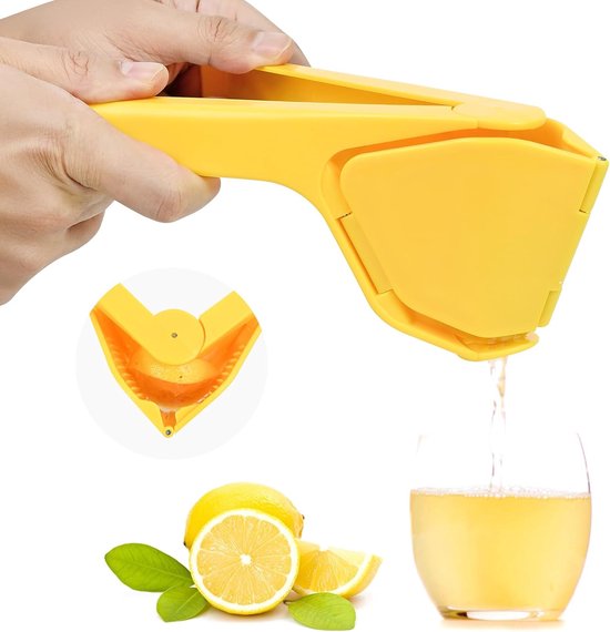 Daity Een handmatige citroensapcentrifuge met een ruimtebesparend - opvouwbaar ontwerp - geschikt voor citroenen - limoenen - sinaasappels en geel fruit.