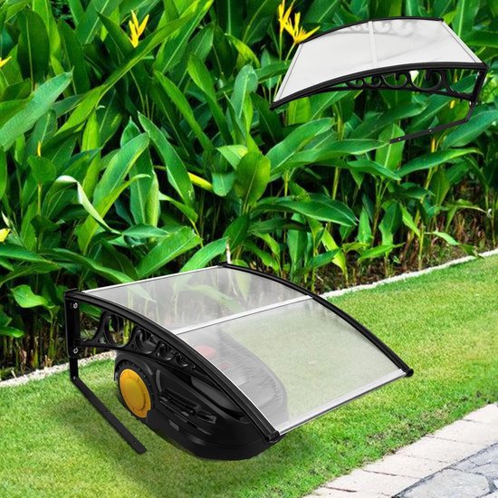 Dak voor robotmaaier, 106 x 87 x 50 cm, garage van polycarbonaat, carport, garage, overkapping voor robotmaaier, regenbescherming, uv-bescherming, transparant