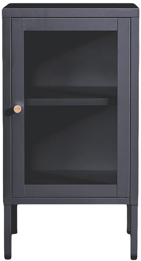 Dalby display kast - glazen showcase - stalen framekast - ruimtebesparing - 38 cm x 35 cm x 70 cm van Beliani