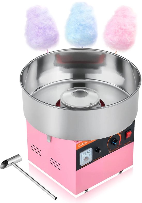 Damenzo - Suikerspinmachine - Foodprocessor - Snoep - Commerciële suikerspinmachine - Elektrisch - 1000W - 38x38x34 cm - Blauw