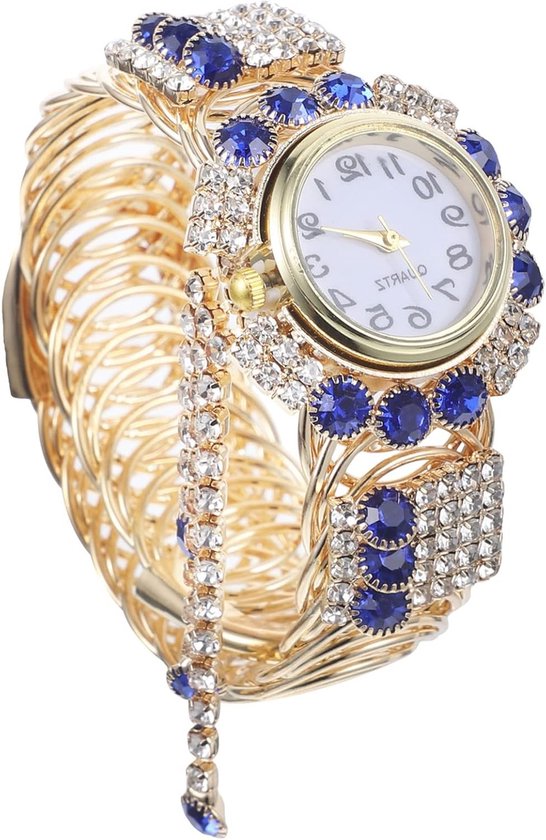 Dames Luxe Quartz Horloge met Strass en Glans - Stijlvol Armband Horloge voor Vrouwen