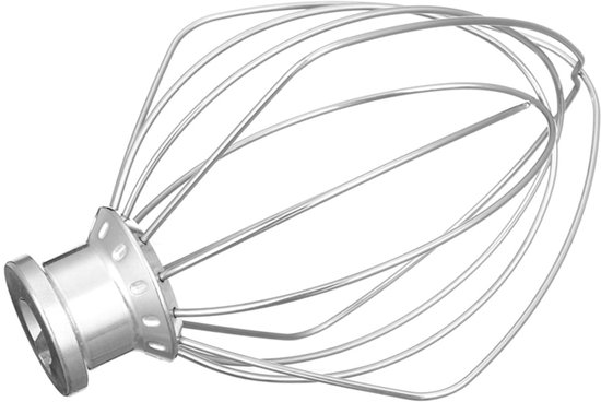 De Geschikt voor Kitchenaid K45Ww 9704329 roestvrijstalen garde kan worden gebruikt om bloem, cakes, eieren en room te mixen. van KitchenAid