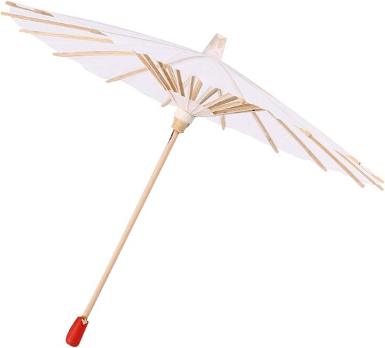 Decoratieve Papieren Parasol in Wit - 20 cm - Bruiloft, Feest, Cosplay Accessoire en Fotografie Prop