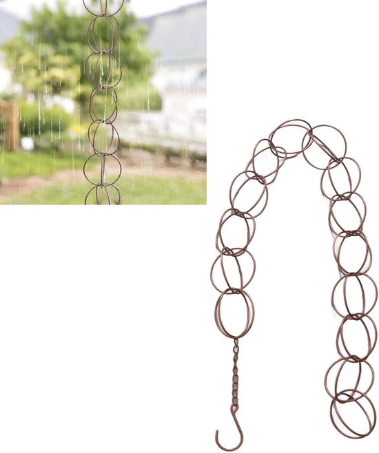 Decoratieve Regenketting van Metaal voor Afvoeren - Functionele Waterafvoer met Haak voor Thuis, Balkon en Terras van Merkloos
