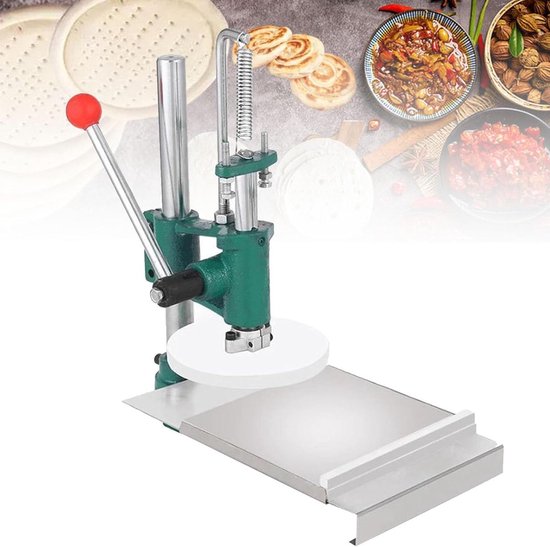 Deeg Persmachine - Pizza Tortilla - Deeg Vellen Maken - Verstelbare Hoek - 12-16 cm - Zilver