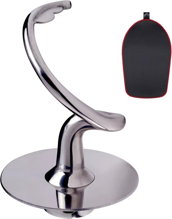 Deeghaak en mat - Mixer accessoires - Deeg kneden - Vaatwasmachinebestendig - 45-5 Quart - Zilver van Merkloos