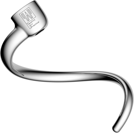 Deeghaak - Mixer Accessoire - Deeg Kneden - Roestvrij Staal - 6 Kwarts - Zilver van Merkloos