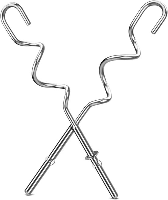 Deeghaak Set - Mixer Accessoires - Deeg Mengen - Roestvrij Staal - 2 Stuks - Zilver van Merkloos