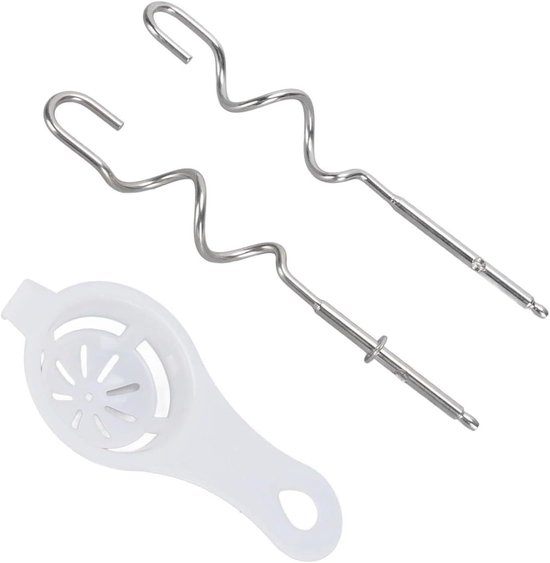 Deeghaken Handmixer - Broodhaken Mixerset - Efficiënt Bakken - Roestvrij Staal - 2 stuks - Zilverkleurig