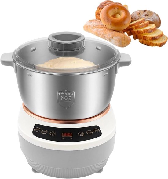Deegkneder - Deegmachine Mixer - Brood Pizza Maken - Automatisch Kneedt - 5L - Zwart