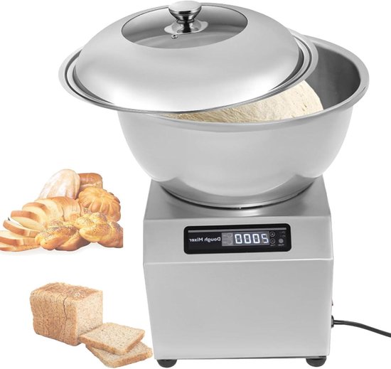 Deegkneder Machine - Deegmixer Elektrisch - Brood Deeg Maken - 5kg Capaciteit - 12 kg - Zilver