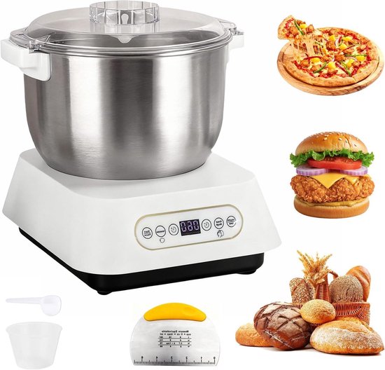 Deegkneedmachine - Keukenmachine - Thuis Bakken - Thermostatische Gisting - 7 Liter Inhoud - Wit