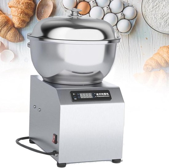 Deegkneedmachine - Mixer Keukenmachine - Brood bakken - Roestvrijstalen kom - 5 kg - Zilver