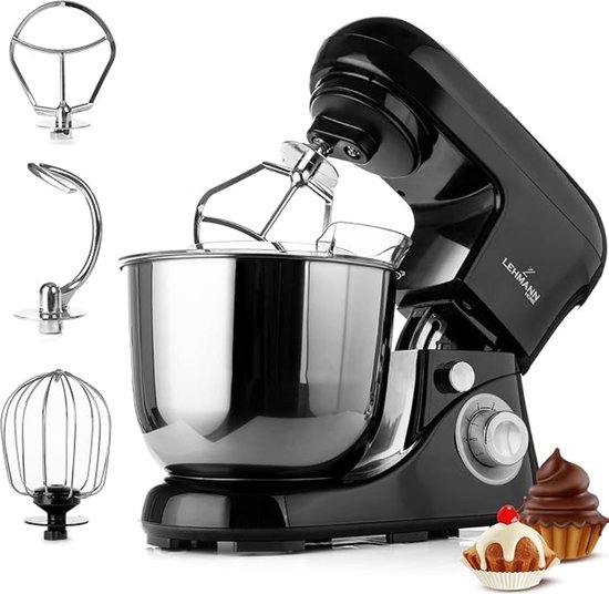 Deegmachine - Keukenmachine - Deegmachine 5 liter - Deeg mixer - Kneedmachine - Deeg machine - 6 snelheden - Pulsfunctie van Merkloos