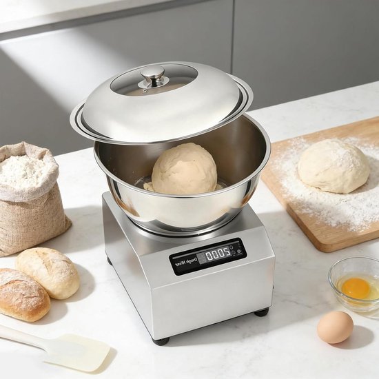 Deegmachine met Fermentatie - Deegmixer Keuken - Brood Pizza Maken - Krachtige Aluminium Motor - 8 Kilogram Capaciteit - Zilverkleurig