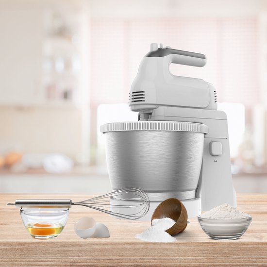 Deegmachine met Spatbescherming - Keukenmachine - Kneedmachine voor Zwaar Deeg - Wit van Merkloos