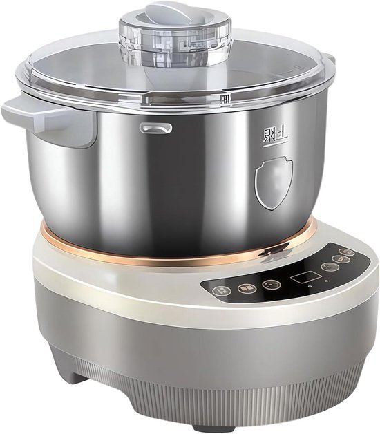 Deegmaker met maatbekers en lepels, deegknedmachine met timing en aanraakpaneel, deegproefmachine, niet-klevende roestvrijstalen mixer