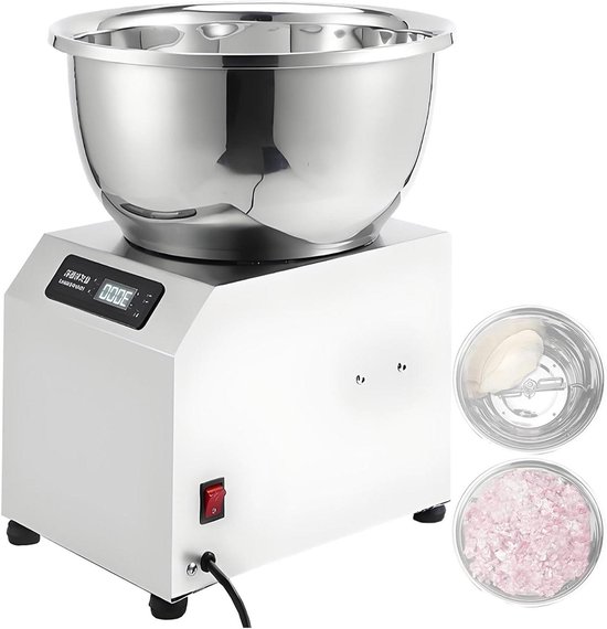 Deegmenger Spiraal - Deegkneder Elektrisch - Brood Gebak Pizza - Dubbele Rotatie - 5kg Capaciteit - Zilver