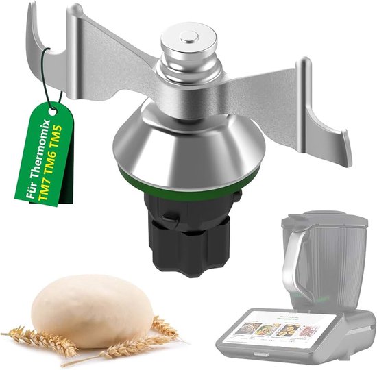 Deegmes voor Thermomix TM7 TM6 TM5, mixmes van roestvrij staal met afdichtring voor Vorwerk Thermomix messen TM5 TM6 TM7 reservemessen accessoires, eenvoudig te reinigen en te monteren