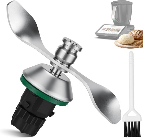 Deegmes voor Thermomix TM7, TM6, TM5, roestvrijstalen accessoires, thermomix-accessoires, reserveonderdelen, gelijkmatig kneden, vaatwasmachinebestendig, geen deegresten, deegmes voor
