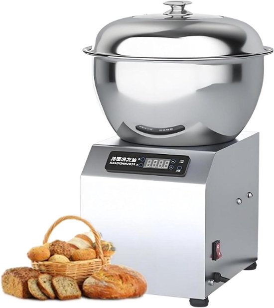 Deegmixer Keuken - Elektrische Mixer - Brood Deeg Maken - Dubbele Rotatie - 5 Kg Capaciteit - Zilver