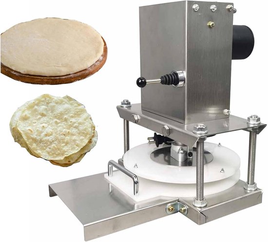 Deegpersmachine Elektrisch - Deegroller Automatisch - Deeg Vormgeven - Voedselveilige Platen - 22 cm - Zilver