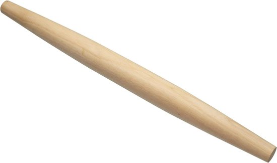 Deegroller 50 cm Hout - Bruin met Gratis Receptenboek pasta roller van Merkloos